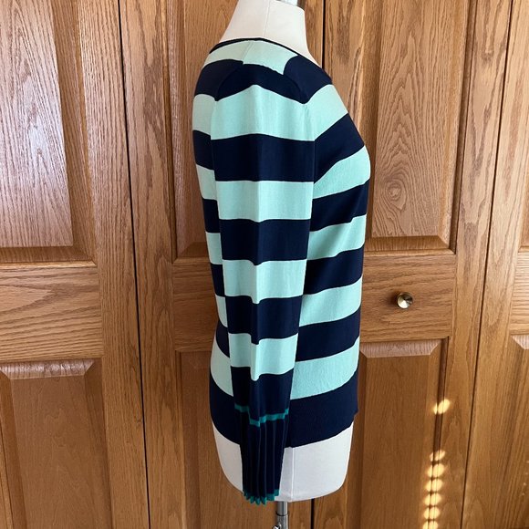 TALBOTS - Stripe Tipped-Cuff Sweater - Excellent Condition - Picture 3 of 10